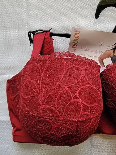 Reggiseno donna Joyspun rosso regolabile figura intera pizzo ferretto balconcino taglia 44DD - Foto 9 di 10