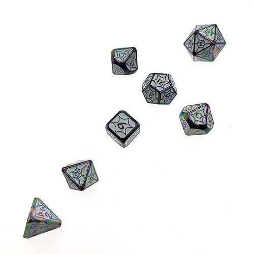 Zinc Alloy Metal Polyhedral 7-Die Dice Set for Table Games RPG Dice Gaming D&D - Picture 6 of 6