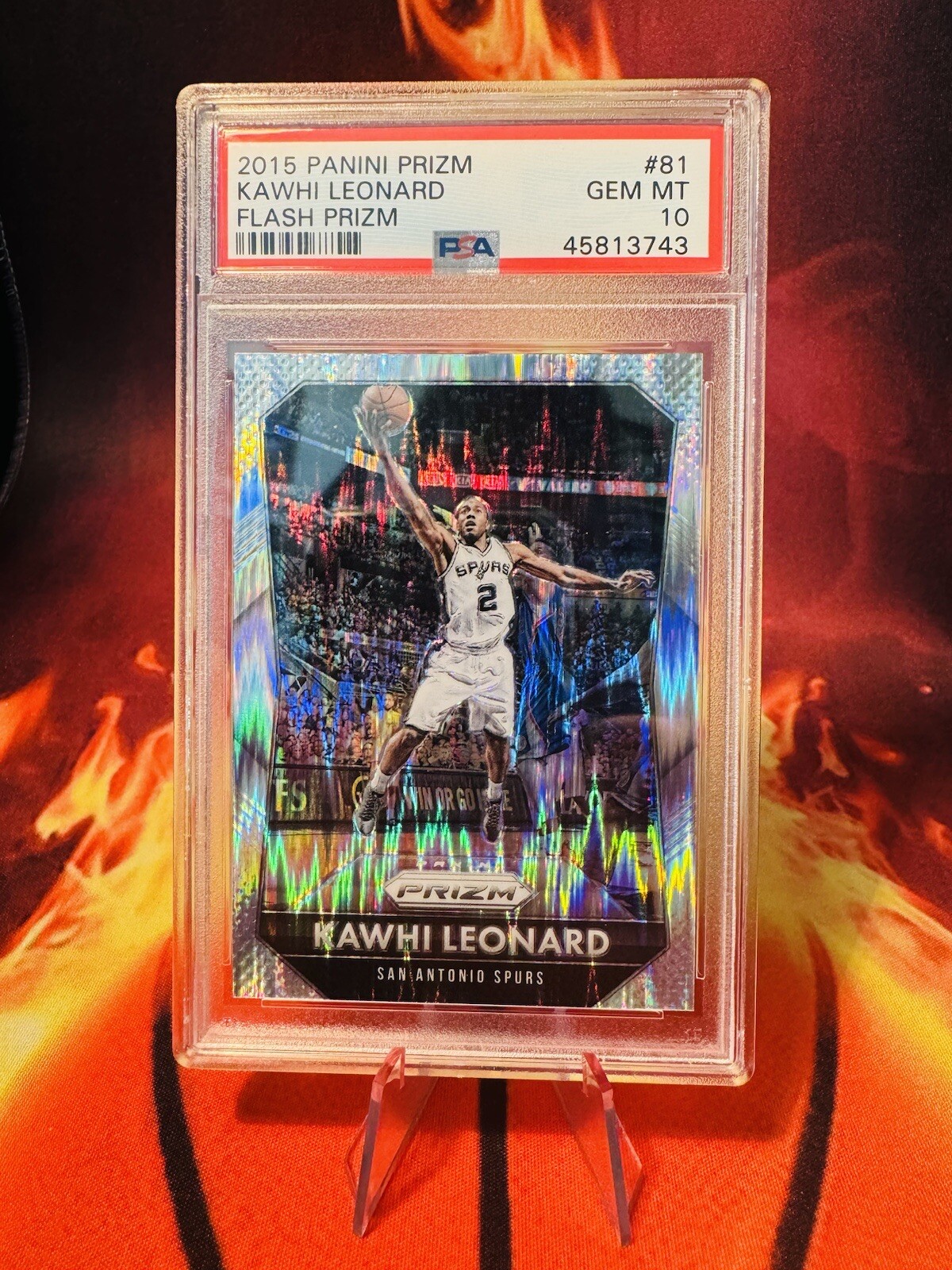 2015 Prizm Basketball Kawhi Leonard #81 Flash Prizm PSA 10 Gem Mint POP 13
