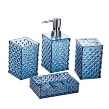Bathroom Accessories Set 4 Pcs Navy Bathroom Accessories Toothbrush Holder Blue