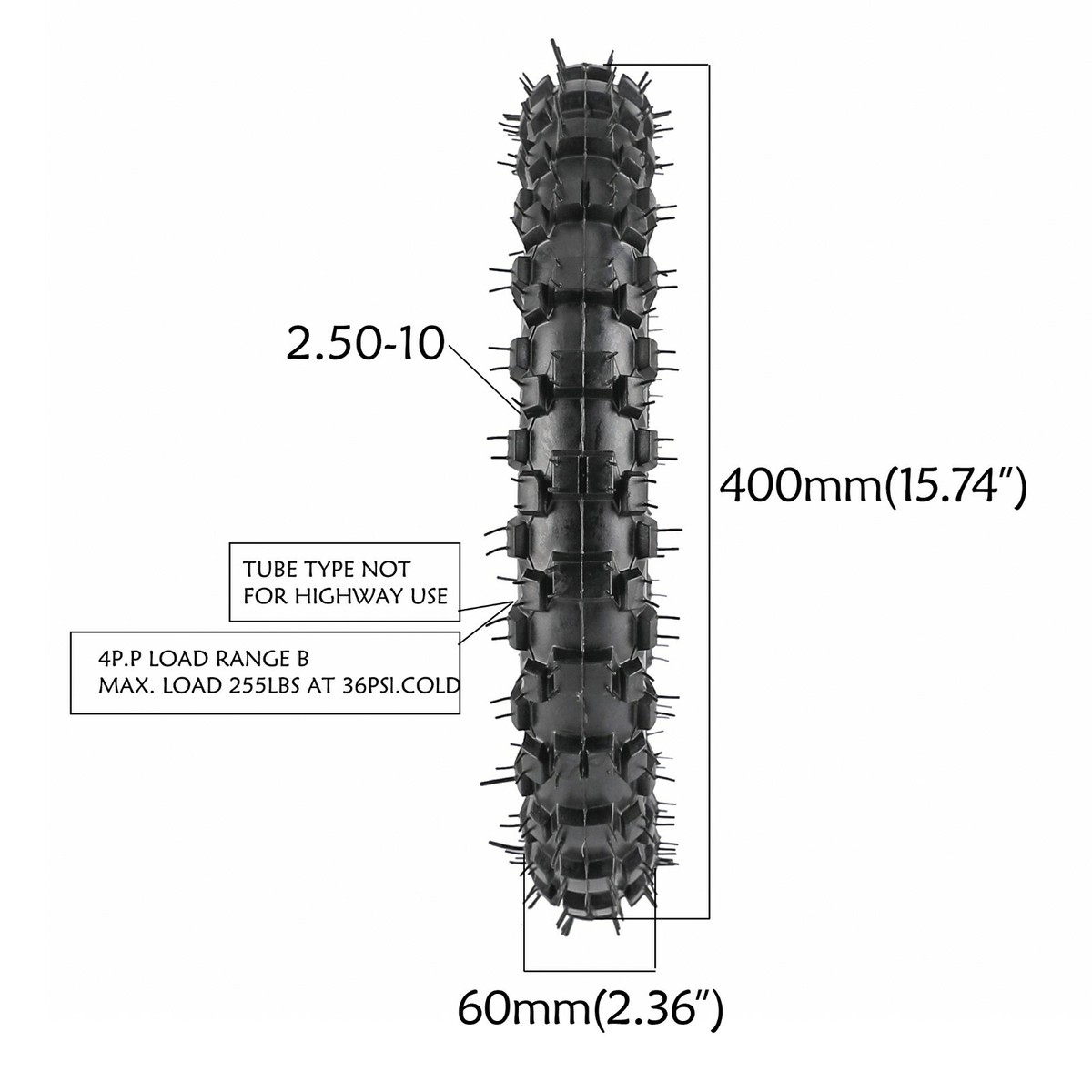 WATODAY 2.50-10 2.75-10 Inner Tube With Straight Valve Stem Compatible With CRF50 XR50 DRZ70 JR50 DRZ70 PW50 Razor MX650 MX500 Mini Pit