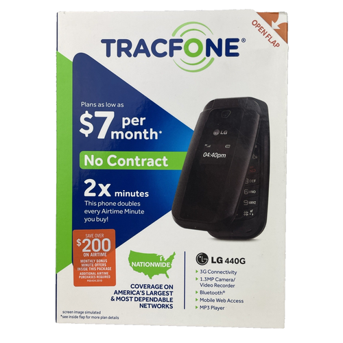 NEU Tracfone LG440G ungeöffnete Verpackung.