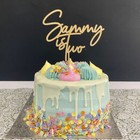 Personalised Name Age Birthday Cake Topper |  Wooden Decoration Customisable