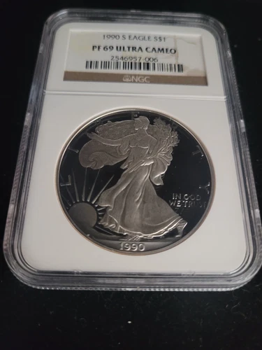 1990-S Proof $1 American Silver Eagle NGC PF69UC Brown Label