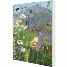 CAROUSEL CALENDARS National Trust Illustrated Diary 2024 Book The Fast Free