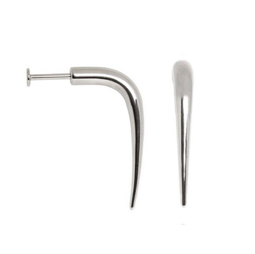 Disturbed Labret, 1.2mm or 1.6mm Bar, Lip Chin Stud, Notched Curved ...