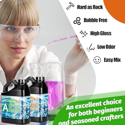 Epoxy Resin Kit Teexpert 64Oz High Gloss Clear Self Levelling Resin 1:1 Craft - Bild 2 von 7