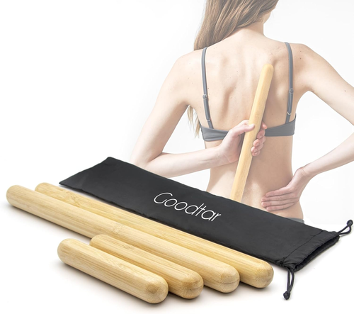 4PCS Solid Bamboo Massage Sticks 100% Bamboo Massage Tools Guasha Bamboo Massage - Picture 1 of 11