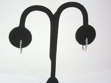 BEAUTIFUL LADIES 10K WHITE GOLD FANCY DIAMOND EARRINGS .24CT., 1.9G