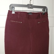 TALBOTS Burgundy Maroon Red Stretch Cotton Cropped Side Zip Chatham Pants 6p