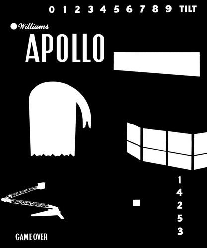 Cristal trasero de repuesto para máquina de pinball Williams Apollo Drop In - Imagen 2 de 4