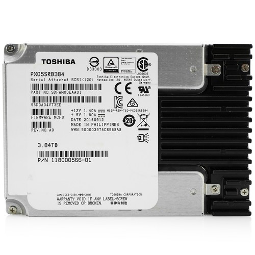 Toshiba 3.84TB PX05SRB384 1 DWPD SAS 12Gb/s MLC 2.5" SSD - Grade B - Picture 5 of 9