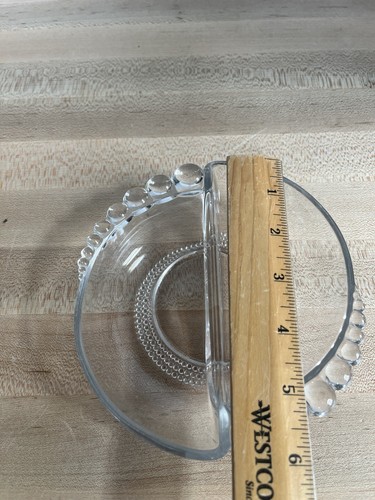 Vintage Duncan Miller TEARDROP Bubble Glass 2 Section Divided BOWL Relish Dish - Picture 7 of 8