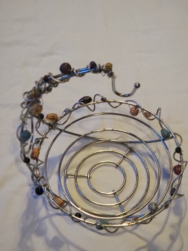 Stainless Steel Fruit Basket With Banana Tree, Custom Hand Beaded Chrome Finish - Bild 5 von 13