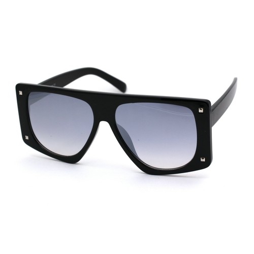 80s Funk Disco Flat Top Rectangular Mob Plastic Sunglasses - Bild 10 von 17