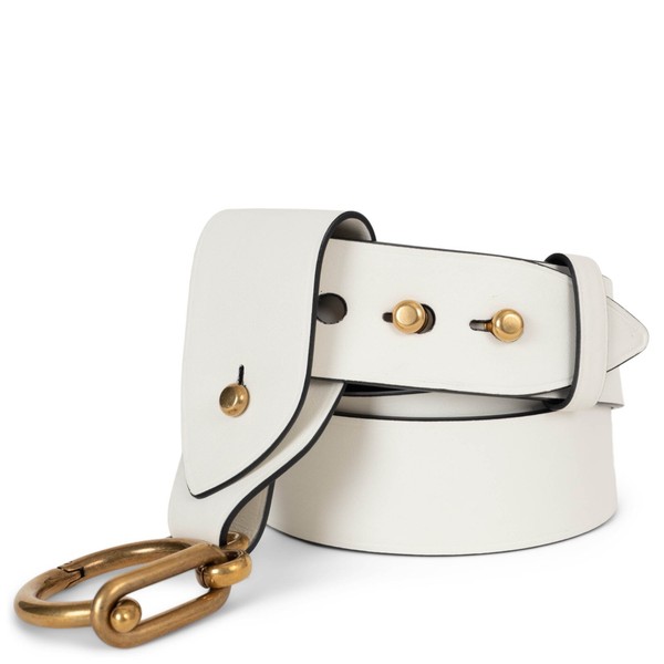 72050 Authentisch PRADA Creme Leder 2016 HUNDEHAKEN Taillengürtel 30/75