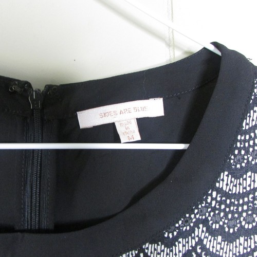 Camicetta Skies Are blu M pizzo manica 3/4 nero bianco - Foto 9 di 12