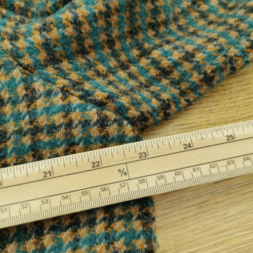 Abrigo de cabina de madera marina para mujer 16 Reino Unido tweed lana marrón chaqueta larga botón - Imagen 9 de 11