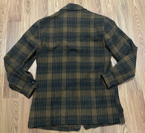 Pendleton Jacket Mens Medium Mackinaw Plaid Brown Black Wool Hunting Coat - Picture 15 of 15