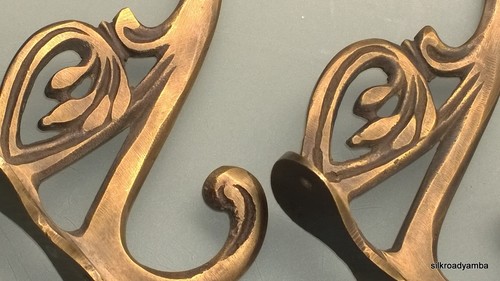 4 hall stand COAT HOOKS door solid brass antiques 490A watson old style 5" - Picture 8 of 13