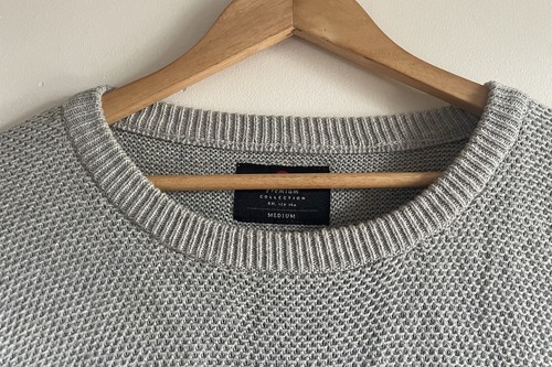 COTTON ON Mens Jumper Sz M Grey Knit Pullover Premium Collection Casual Classic - Picture 5 of 12