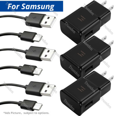 For Android Samsung A50 51 52 53 Adaptive USB Fast Charger Adapter Type C Cable