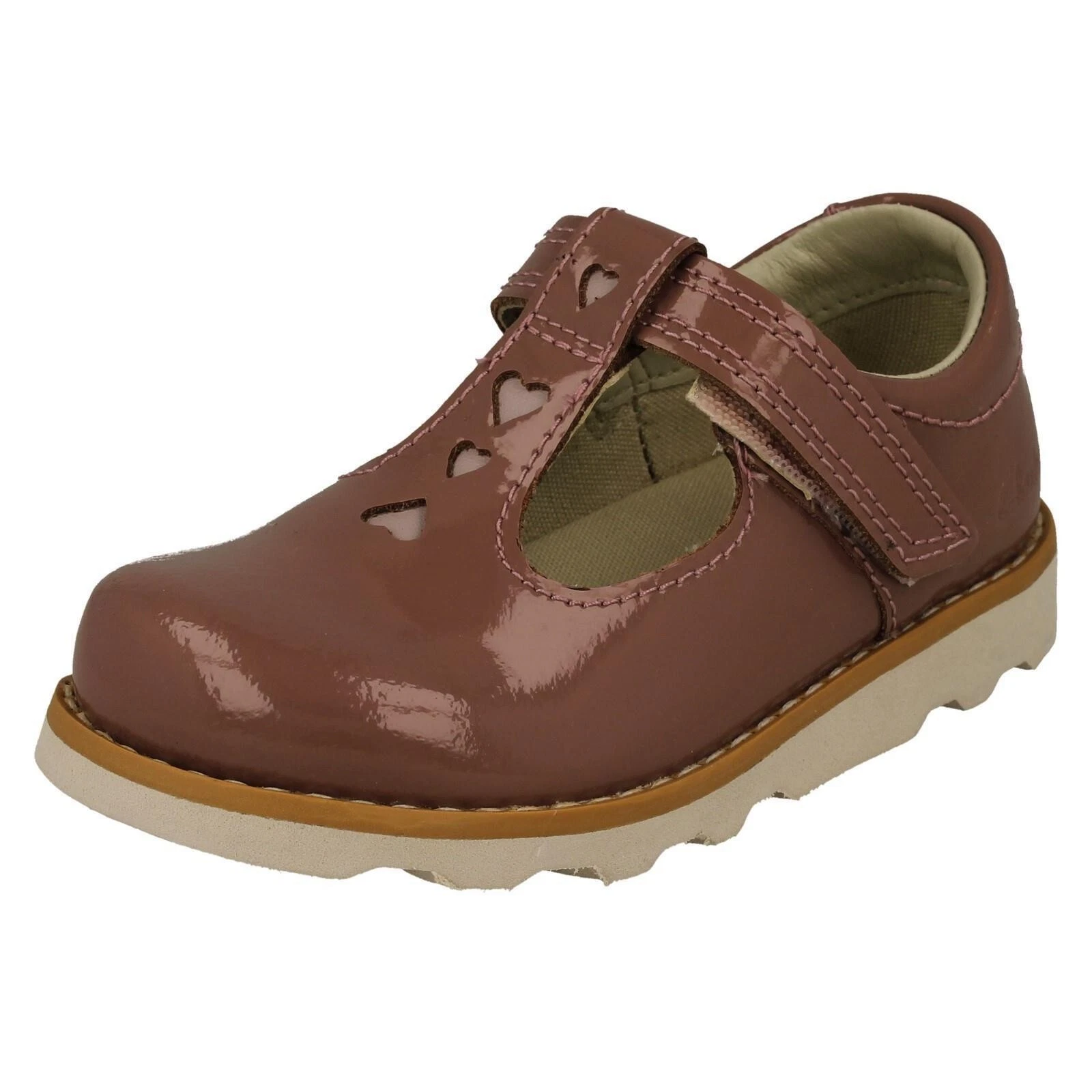 Scarpe da bambina Clarks T Bar con dettagli a cuore Corona Teen T