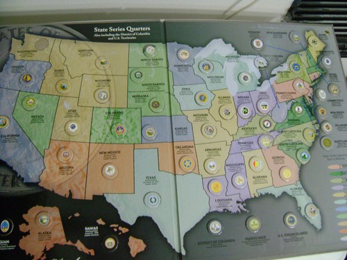 US STATE SERIES QUARTERS 1999-2009 COIN COLLECTORS MAP ALBUM FULL SET/STATE SEAL - Picture 6 of 7