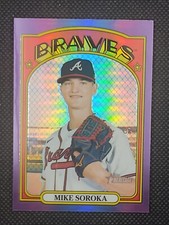 2021 Topps Heritage Mike Soroka Hot Box Purple Chrome Refractor #213 ATL Braves