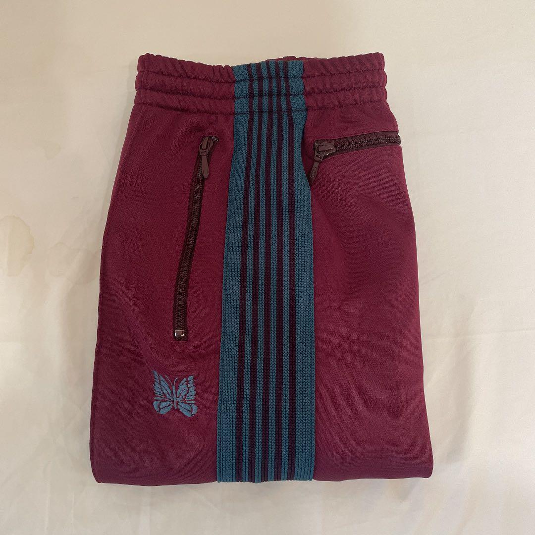 NEEDLES Track Pants Narrow Maroon x Blue lines Size-S Used NEEDLES Track Pants Narrow Maroon x Blue lines Size-S Used
