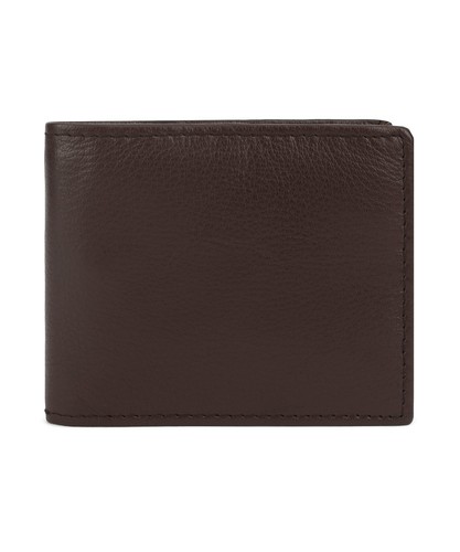 Billetera pequeña con soporte para tarjetas de crédito Leatherboss de cuero genuino para niños, marrón oscuro - Imagen 8 de 11