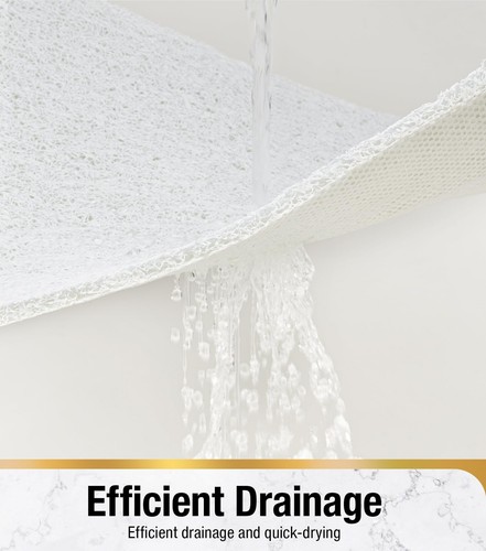 Shower mat Non Slip 24 x 16 Inch Bath Mat for Tub with Drain Holes Soft PVC L... - Picture 6 of 8