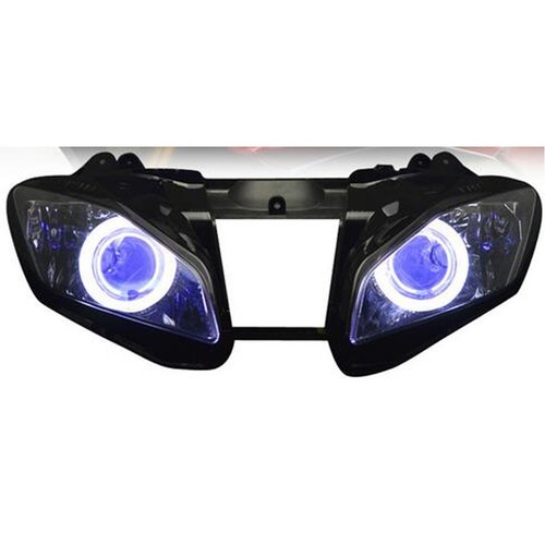 For Yamaha YZF R6 YZF-R6 06-07 Angel Devil Eyes HID Projector Headlight Assembly - Picture 17 of 28