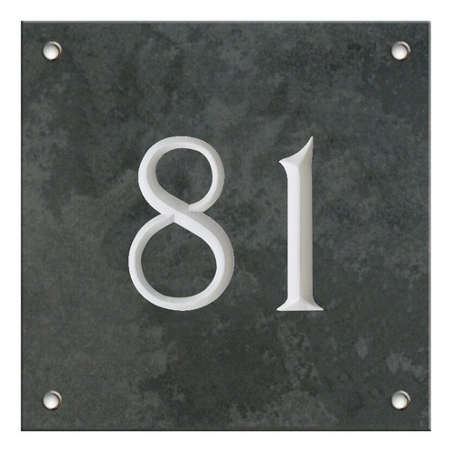 Large Engraved Black Slate house number sign - 1 to 99 available (200 x 200 mm) - Picture 84 of 102