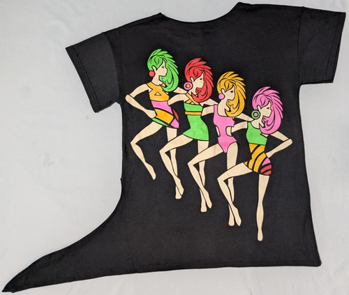 VTG 80s Tickle Me! New York Dancing Girls Side Tie 2-Sided Shirt - Girls 10/12 - Picture 4 of 17