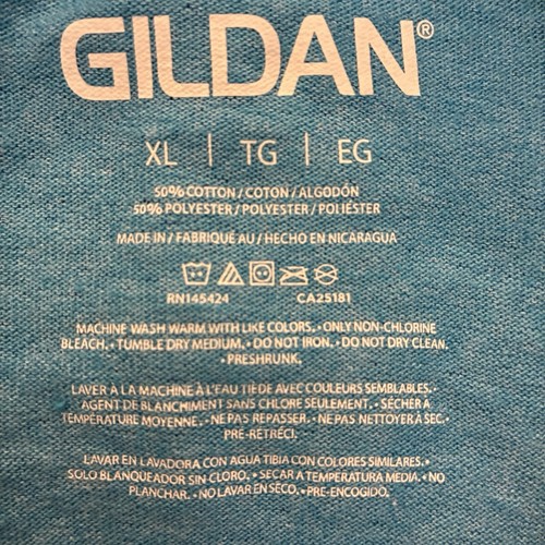 Gildan T-Shirt Erwachsene Gr. XL Blau Kurzarm - Bild 3 von 6