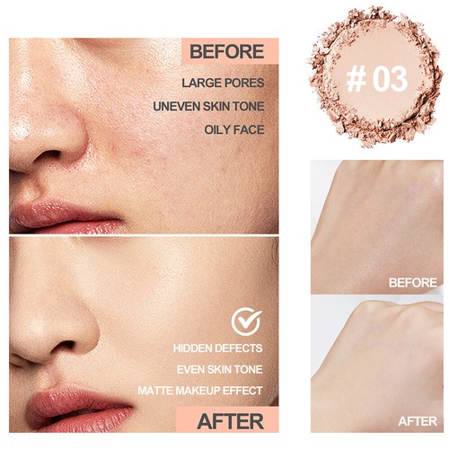 Makeup Setting Pressed Powder Oil Control Matte Foundation Color Correcting - Picture 7 of 27