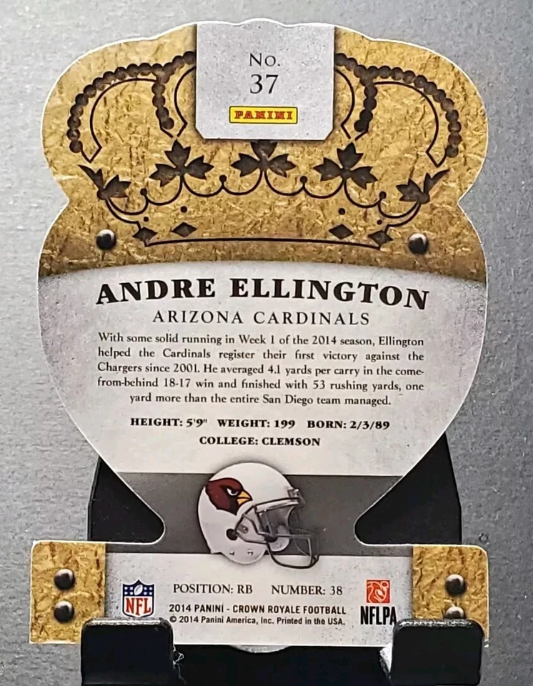 2014 Crown Royale #37 Andre Ellington CARDINALS RB football card🏈NM/MT - Image 2 of 2