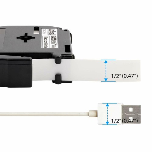 M Tape for Brother p-touch eqv Label Tape 12mm Black/White M231 M-K231 PTM95 lot - Bild 3 von 28