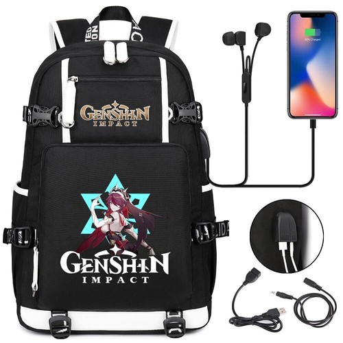Mochila USB Game Genshin Impact Venti Hombres Adolescentes Mochila Estudiante Bolsas Escolares - Imagen 20 de 48