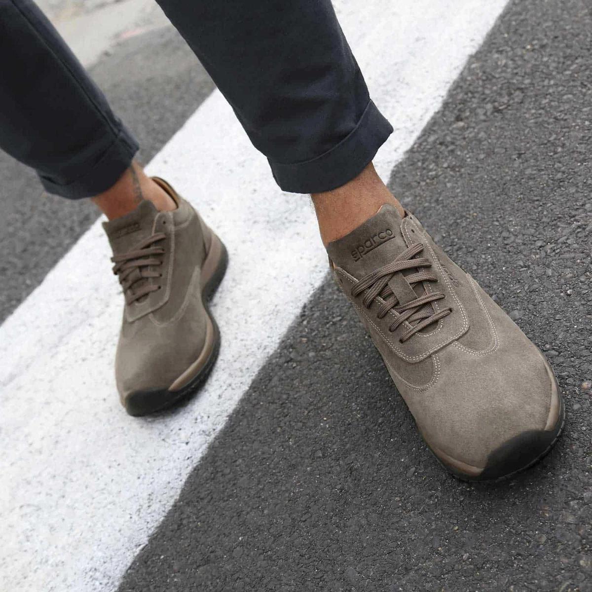 Sparco Imola GP1 Brown Shoes Sneakers in Suede