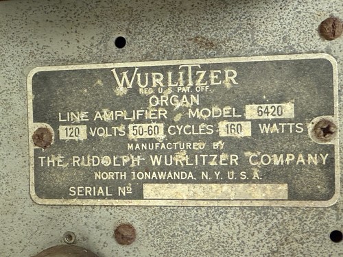 Vintage Wurlitzer Organ Line Amplifier Model 6420 - Untested  Restore / Repair - Picture 1 of 11