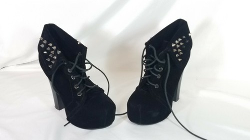 black studded platform heels
