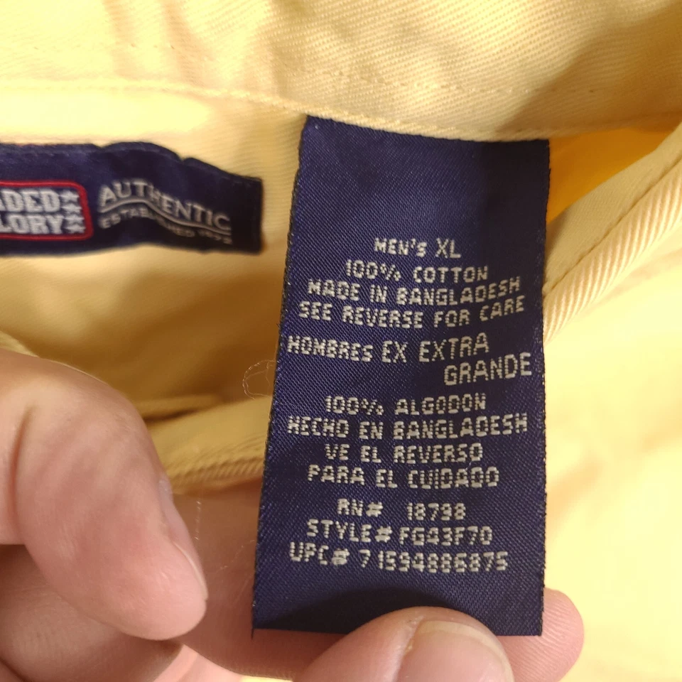 Camisa Gloria Desteñida Para Hombres XL Amarilla Bolsillos Abotonados Informal Trabajo Foto 4 de 4