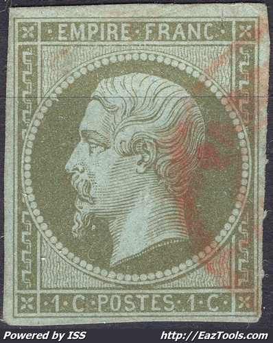 FRANCE EMISSION NAPOLEON III PAIRE N° 11 CACHET A DATE ROUGE DES IMPRIMÉS - Picture 1 of 2