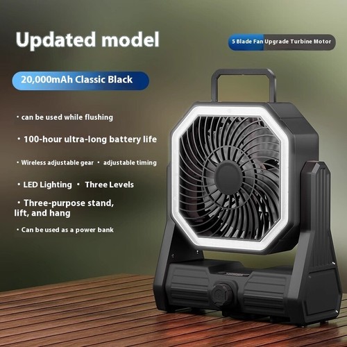 Ventilador eléctrico portátil de escritorio USB luz de refrigeración cabezal agitador gran energía eólica - Imagen 11 de 14