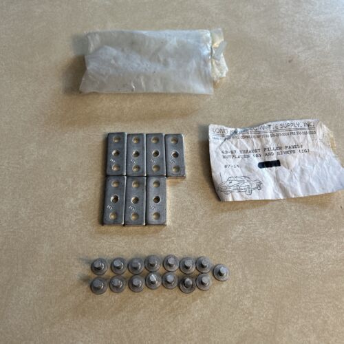 NORS 1963 1964 1965 1966 1967 C2 Corvette Rear Exhaust Panel Nut Plates & Rivets