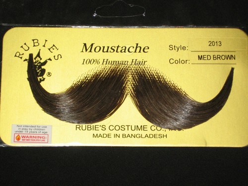 MUSTACHES THEATRICAL- 100% HUMAN HAIR HANDLEBAR RUBIES 2013 PICK ANY SHADE. - Picture 12 of 21