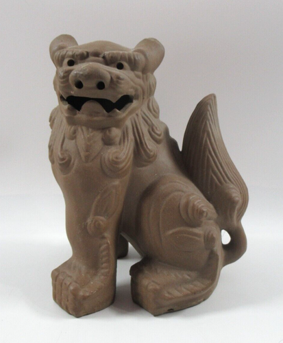 Clay Japanese Okinawa Foo Dog Vintage 8 Inch Statue
