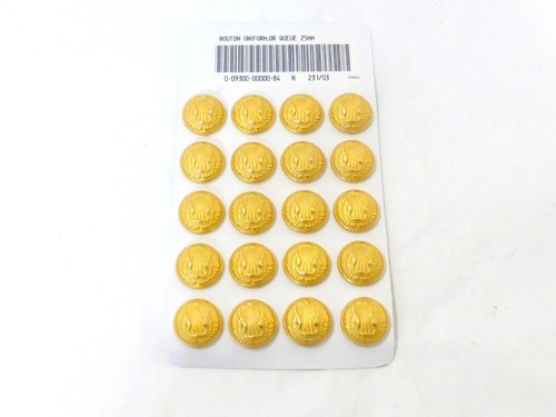 Botones militares franceses 20 piezas tono dorado NOS 1 pulgada de diámetro BOton uniforme - Imagen 1 de 8